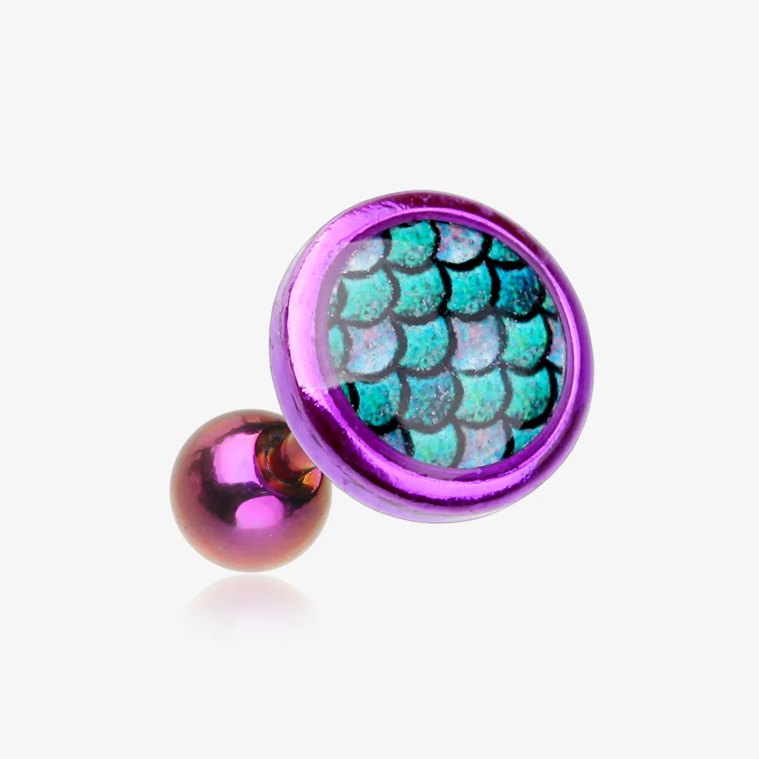 Vibrant Mermaid Scales Cartilage Tragus Earring