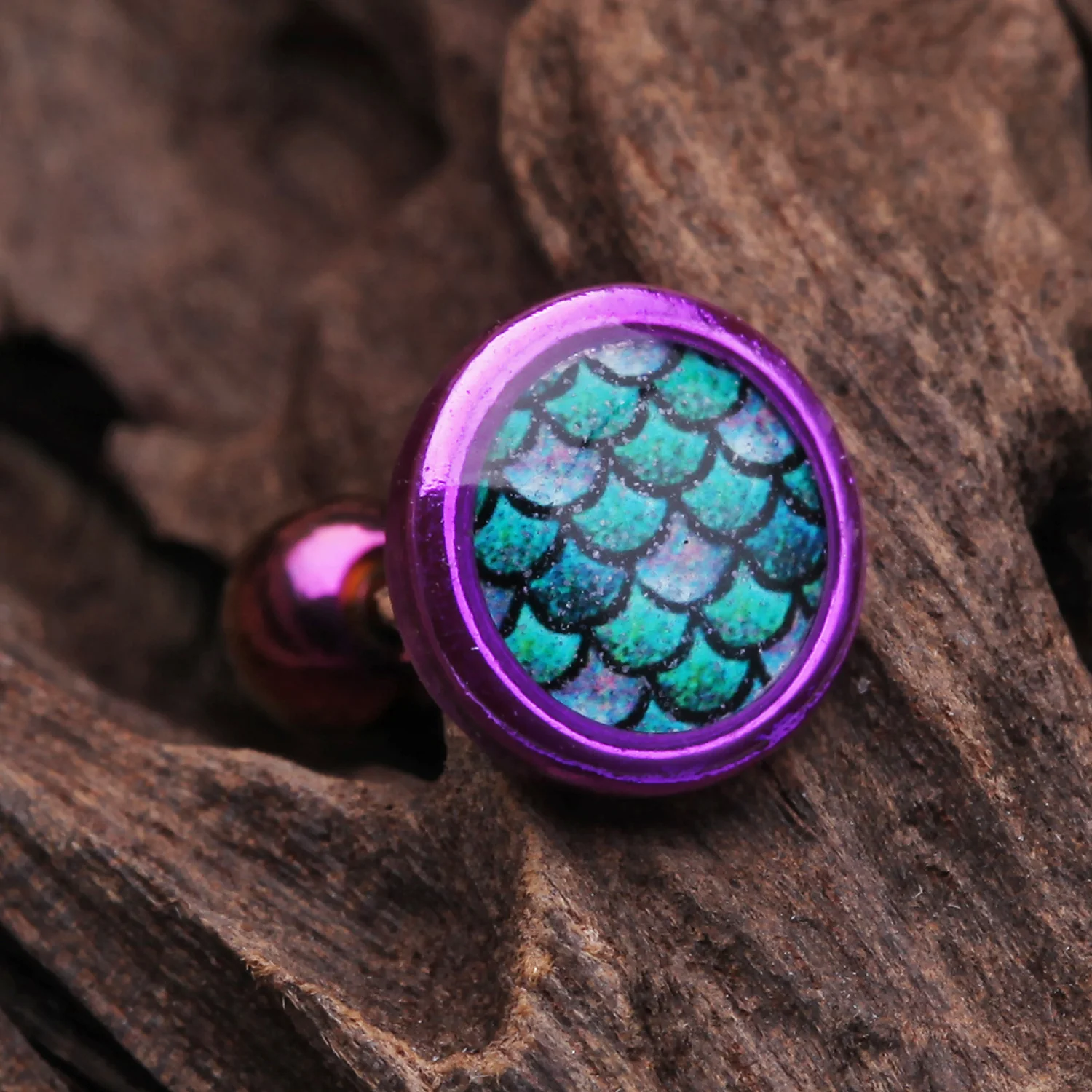 Vibrant Mermaid Scales Cartilage Tragus Earring - Image 2
