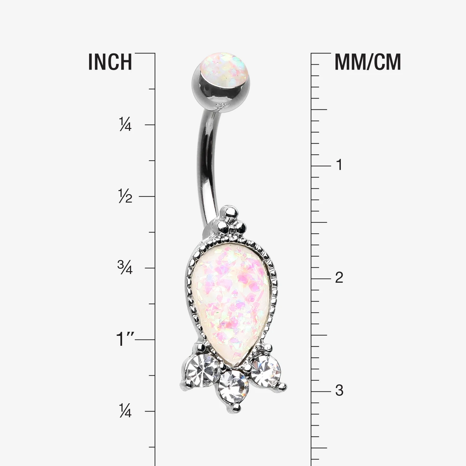 Victorian Adorn Opalescent Sparkle Belly Button Ring - Image 2