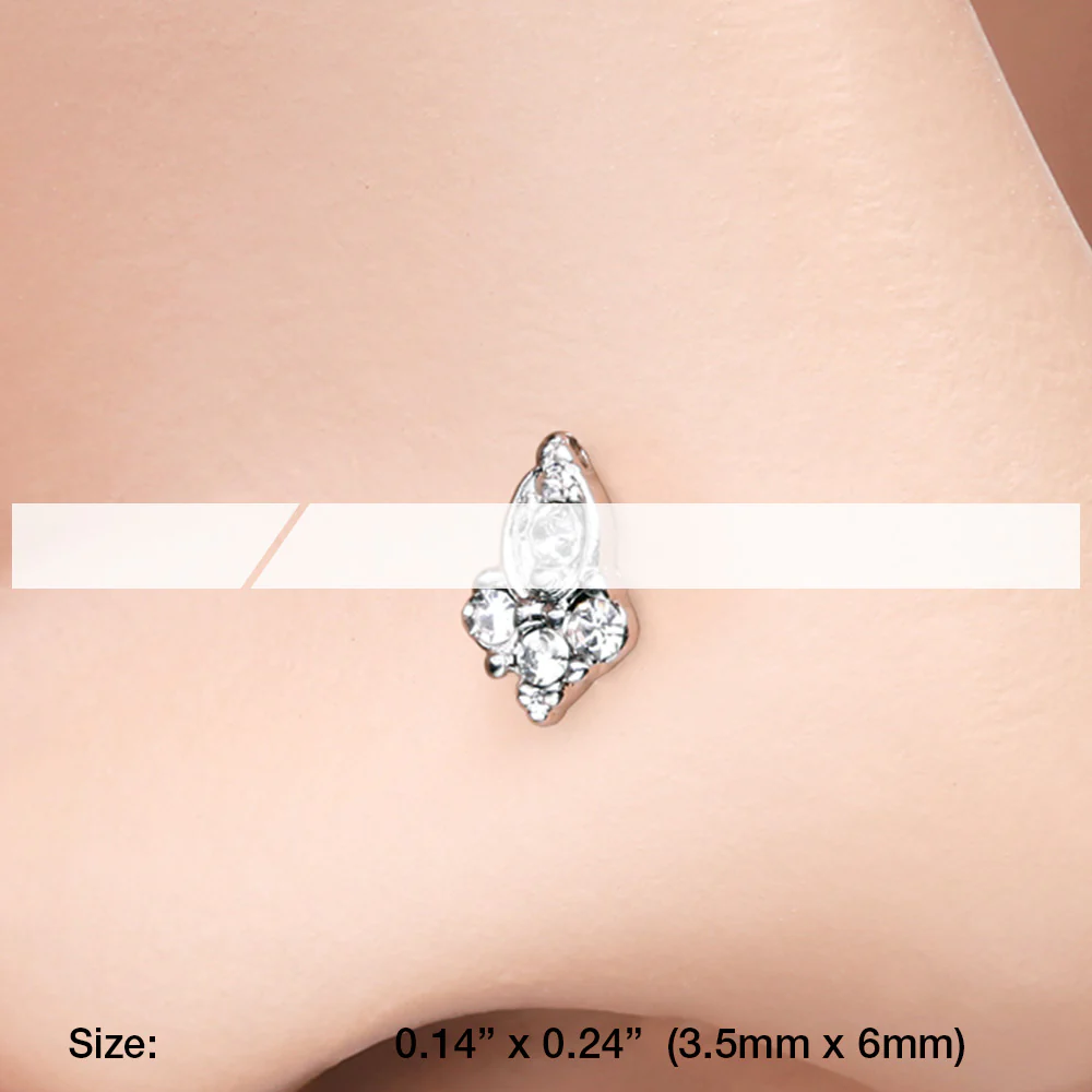 Victorian Elegance Sparkle Nose Stud Ring - Image 3