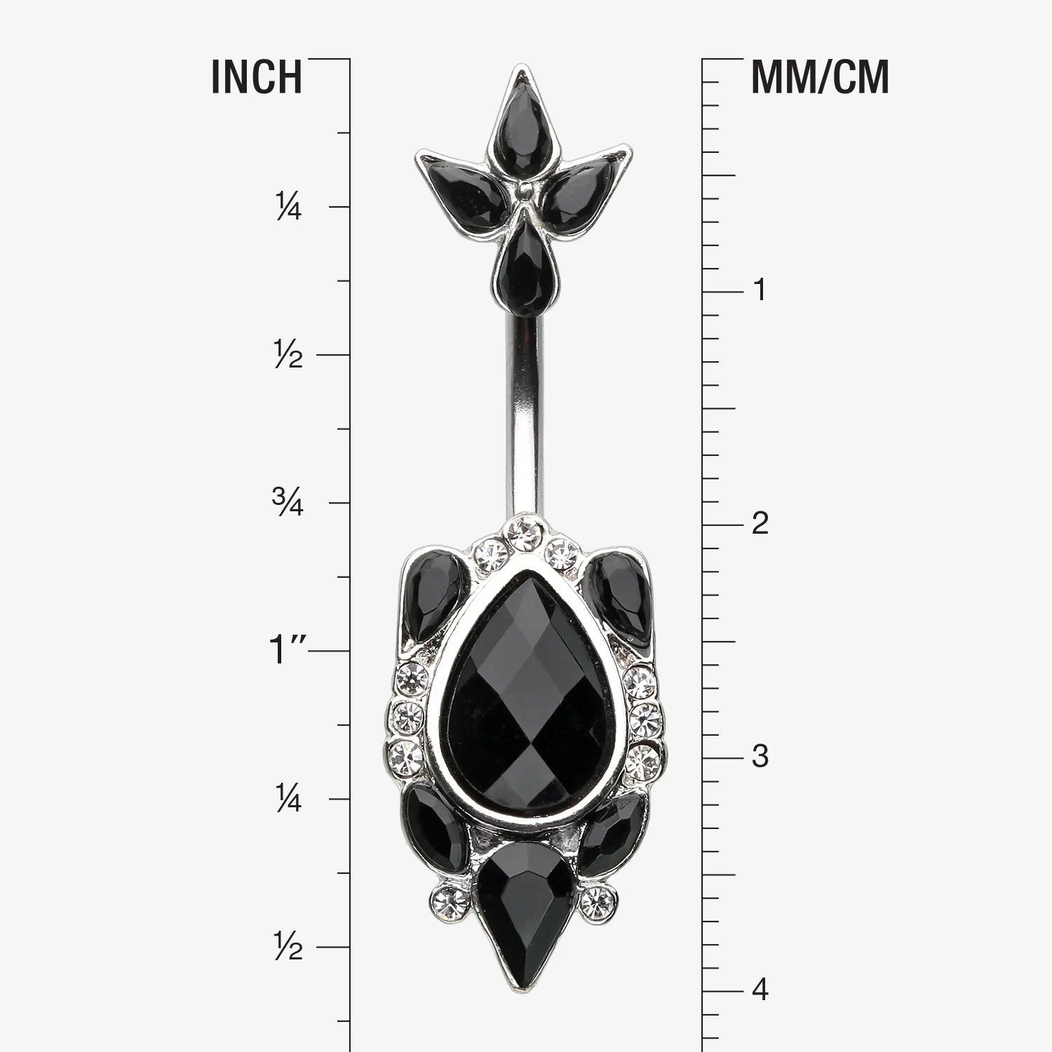 Victorian Onyx Sparkle Belly Button Ring - Image 2