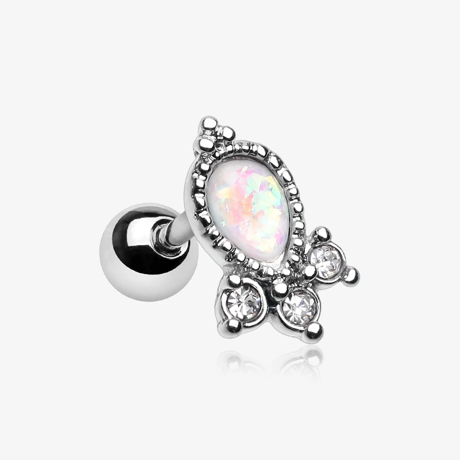 Victorian Opal Sparkle Cartilage Tragus Barbell
