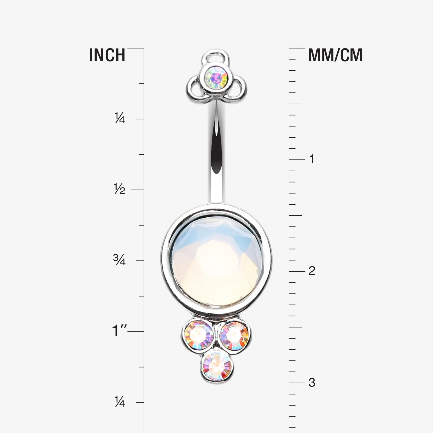 Victorian Opalite Sparkle Belly Button Ring - Image 2