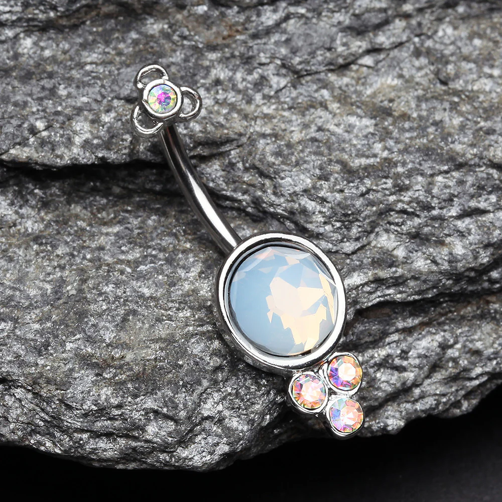 Victorian Opalite Sparkle Belly Button Ring - Image 3