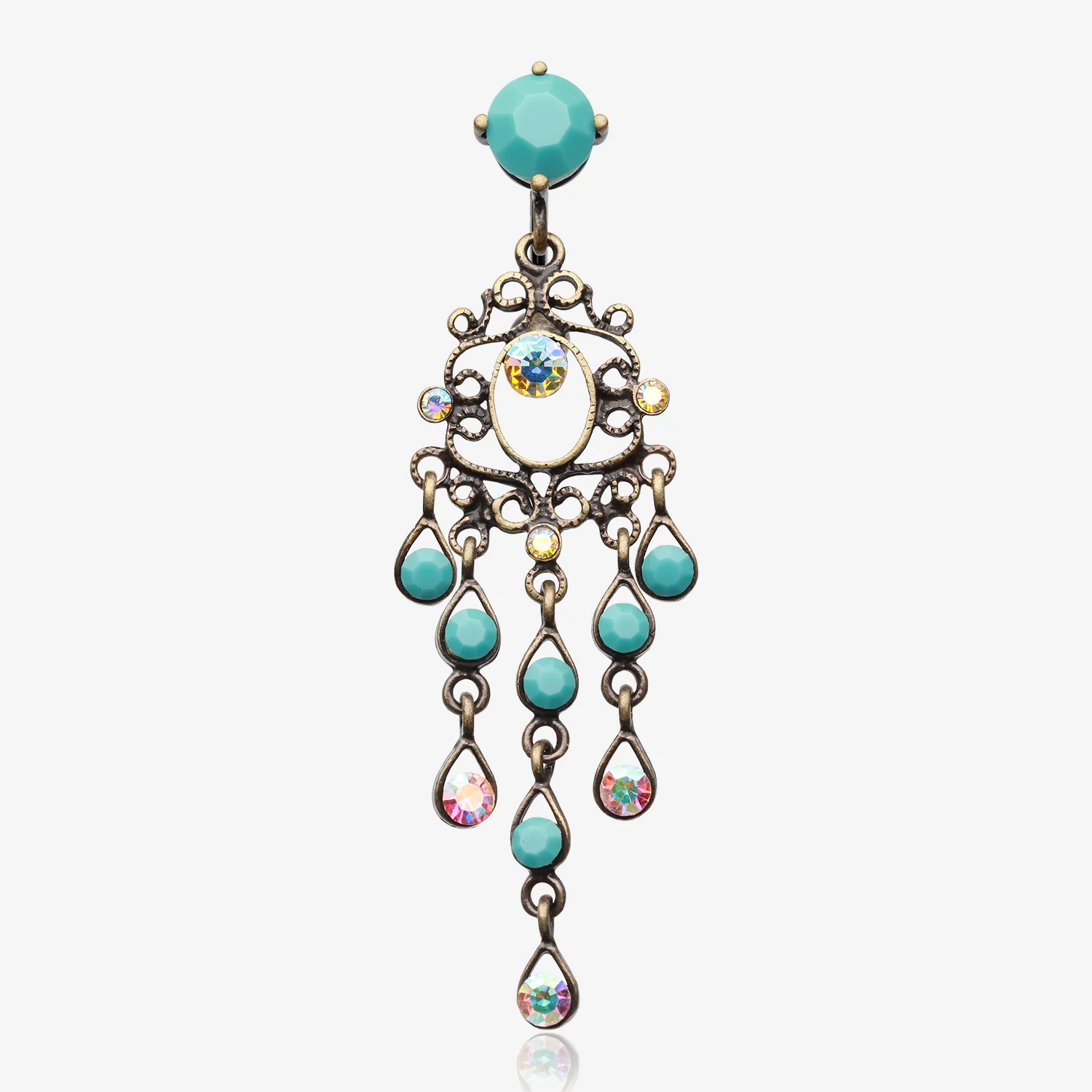 Vintage Boho Chandelier Reverse Belly Button Ring