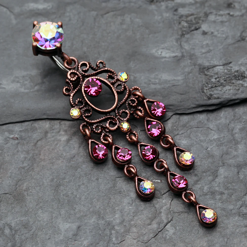 Vintage Boho Chandelier Reverse Belly Button Ring - Image 3