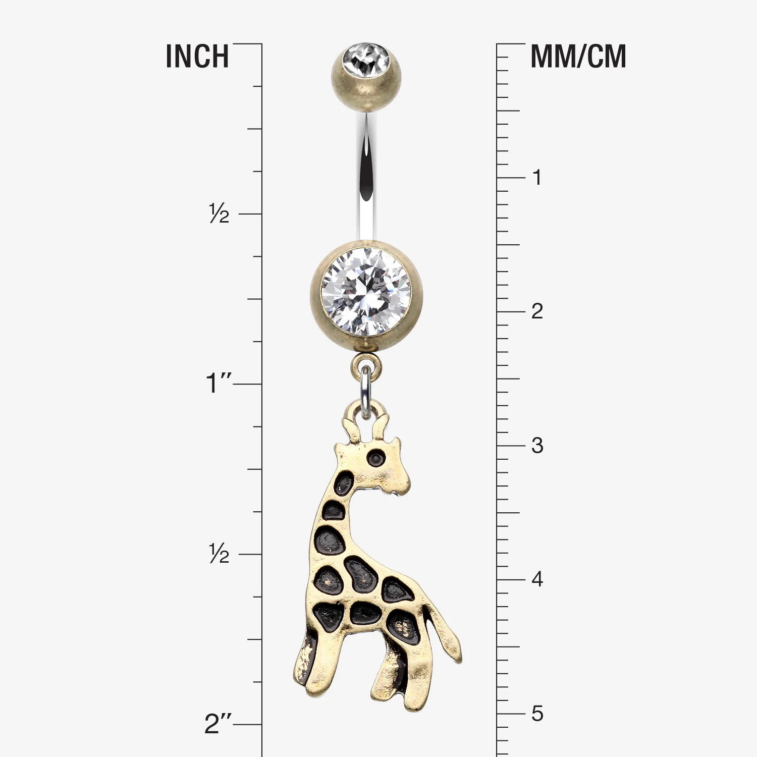 Vintage Boho Giraffe Belly Button Ring - Image 2