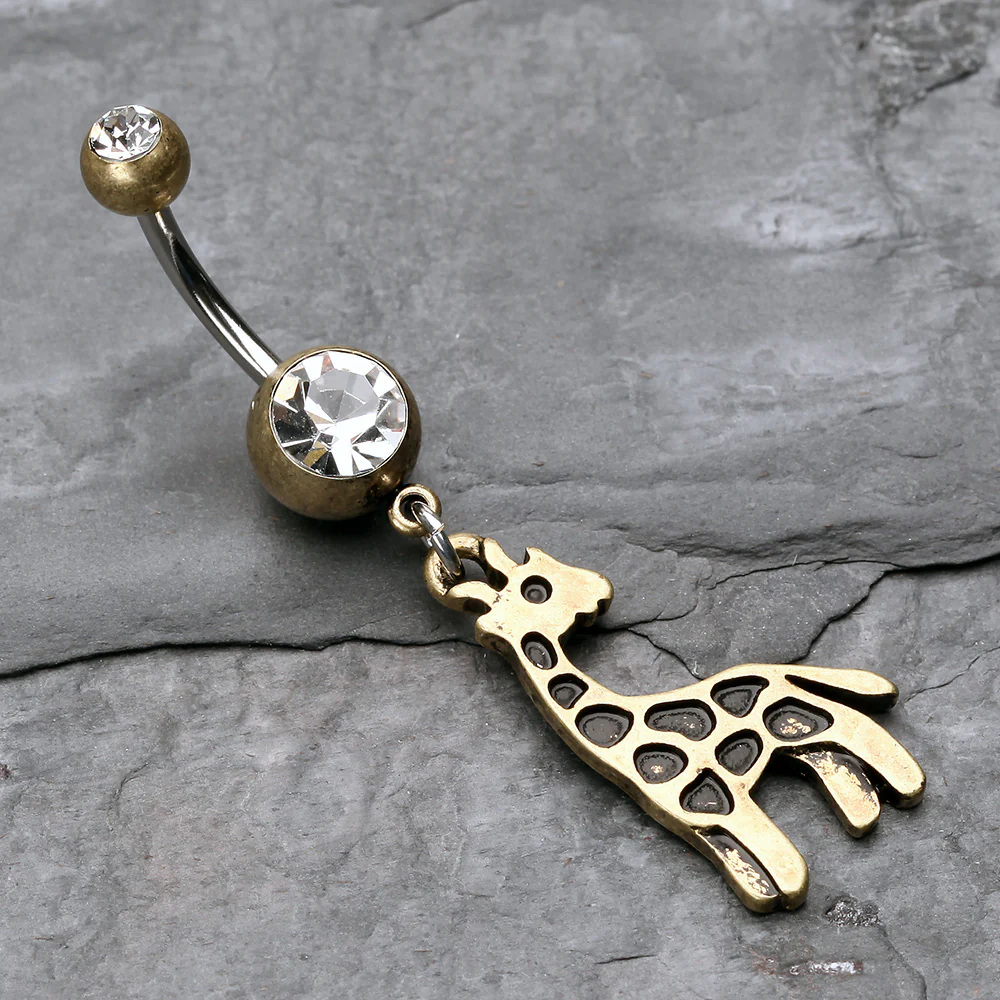 Vintage Boho Giraffe Belly Button Ring - Image 3