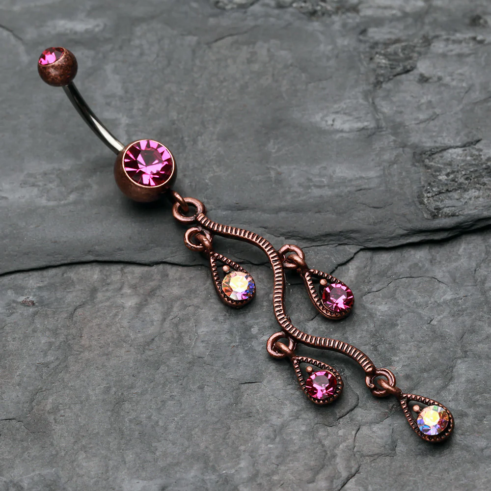 Vintage Boho Vine Swirl Belly Button Ring - Image 3
