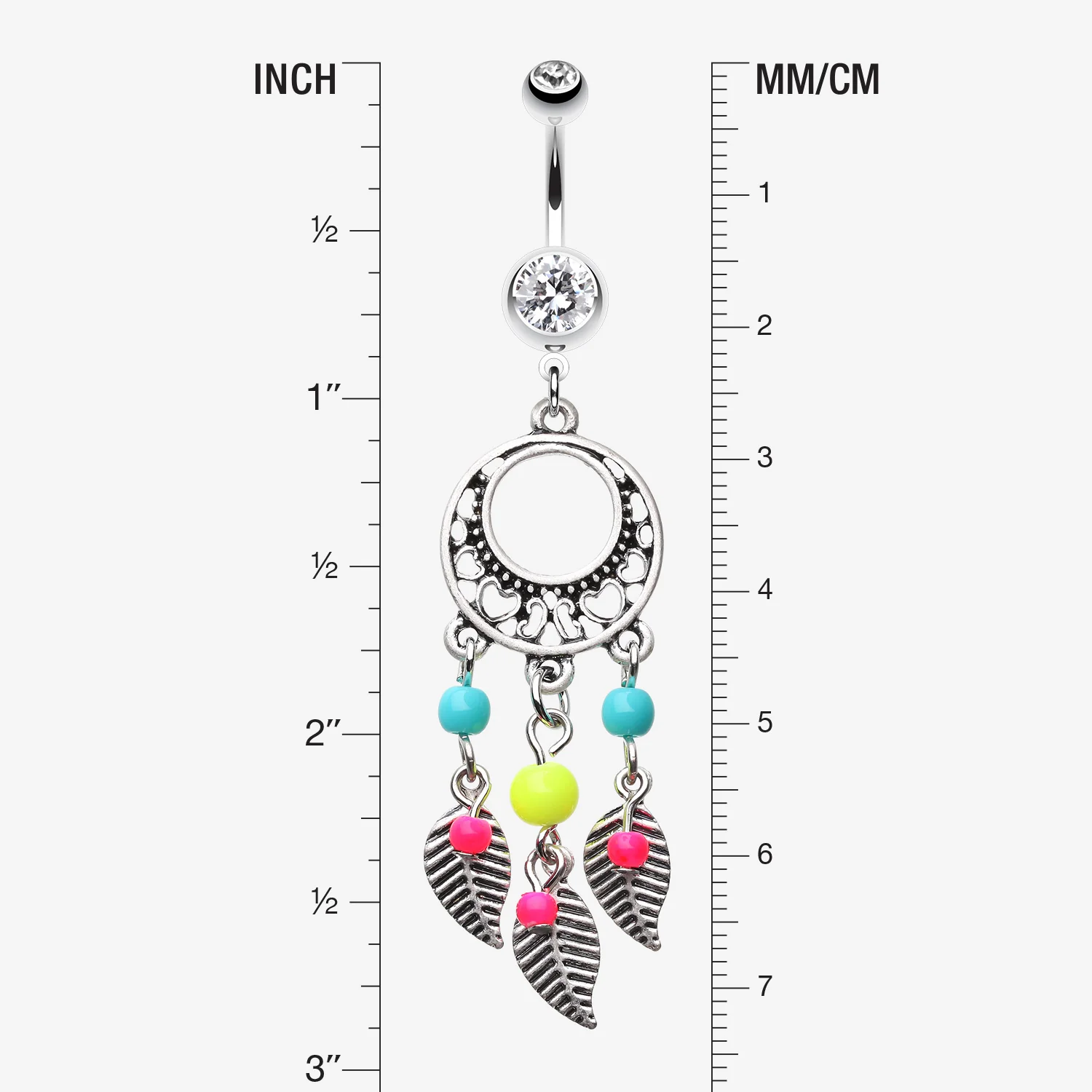 Vintage Enchanted Dream Catchers Belly Button Ring - Image 2