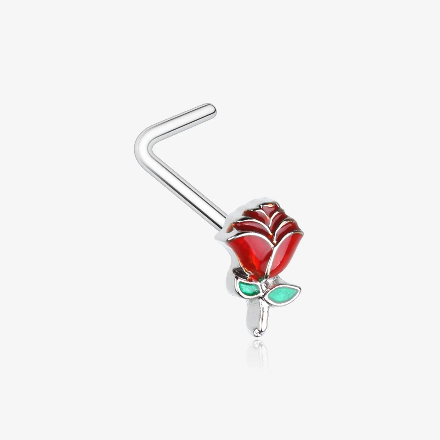 Vintage Enchanted Stem of Rose L-Shaped Nose Ring