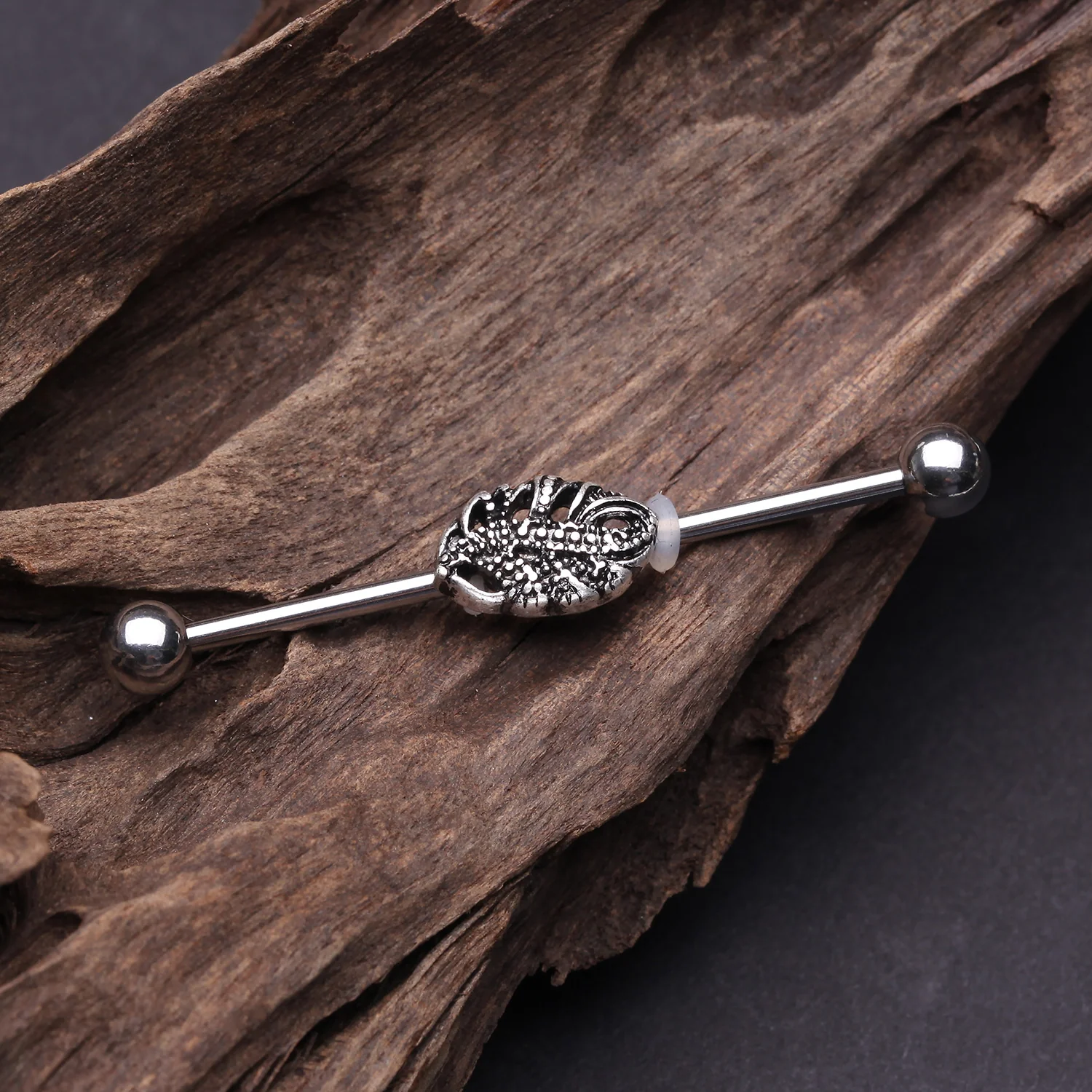 Vintage Filigree Leaflet Industrial Barbell* - Image 2
