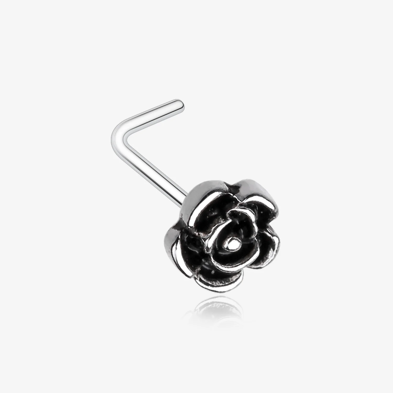 Vintage Rose Icon L-Shaped Nose Ring