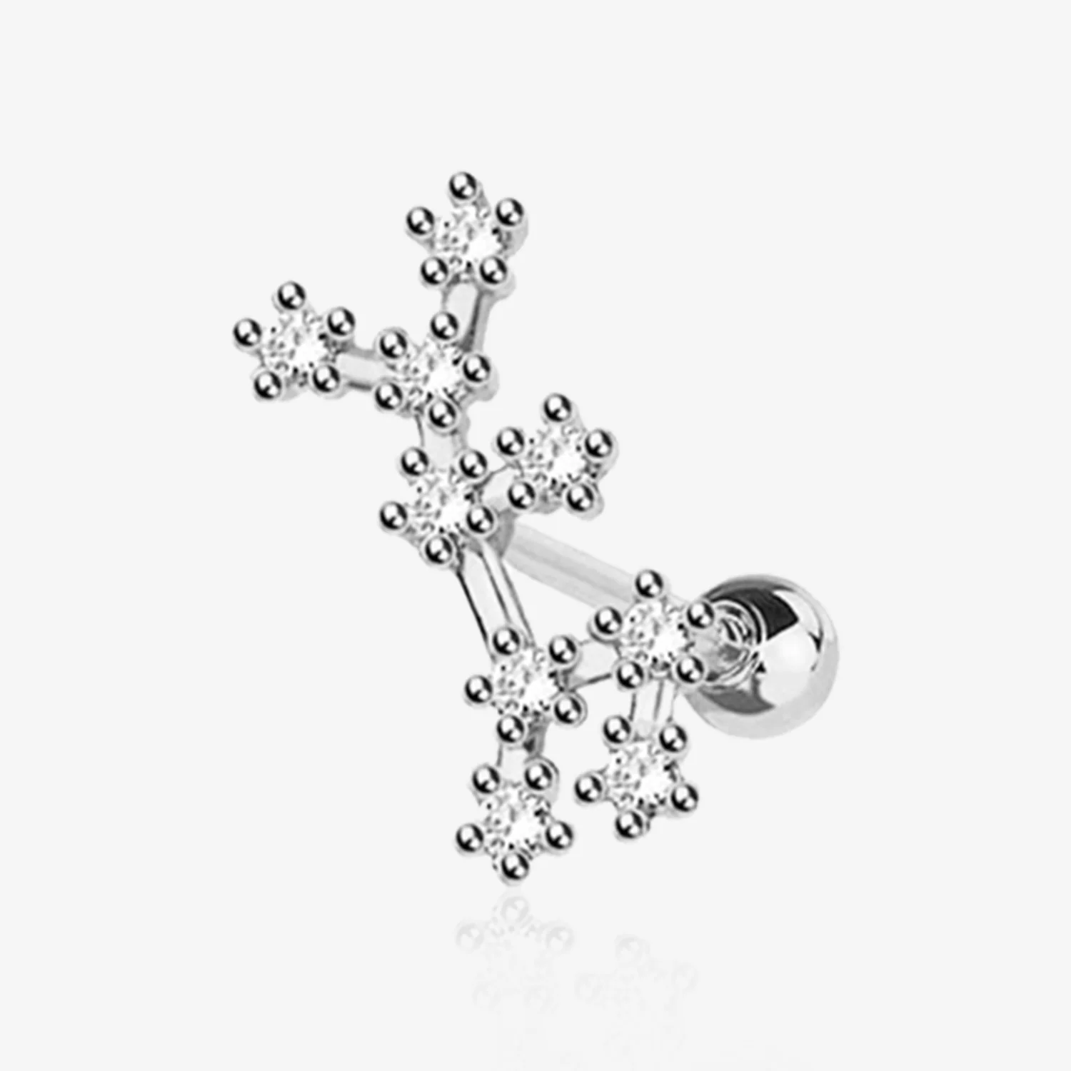 Virgo Zodiac Multi-Gem Sparkles Cartilage Tragus Barbell