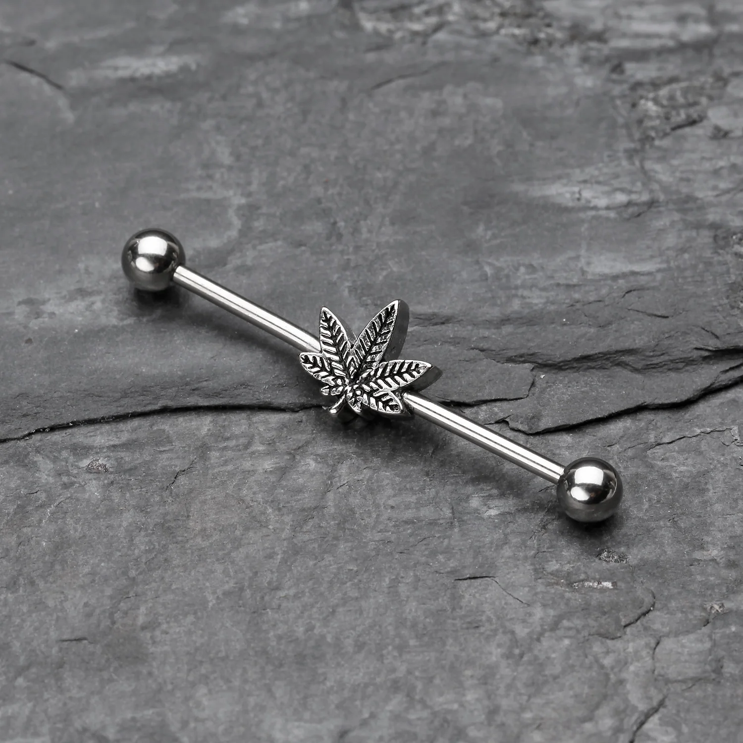 Weed Leaf Industrial Barbell - Image 2