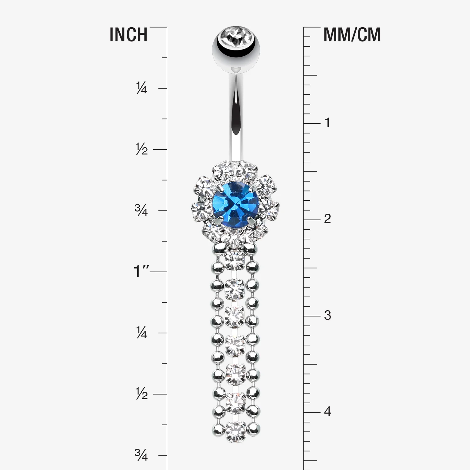 Wonder Sparkle Falls Chandelier Belly Button Ring - Image 2